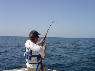 angler doing saltwater fishing