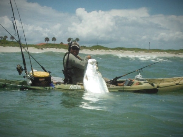 big fish on kayak
