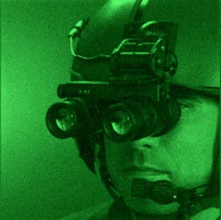 man with night vision goggles
