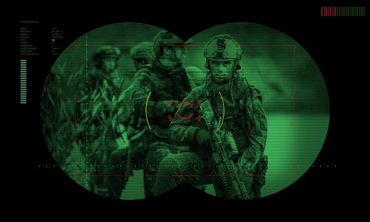 view through a night vision device