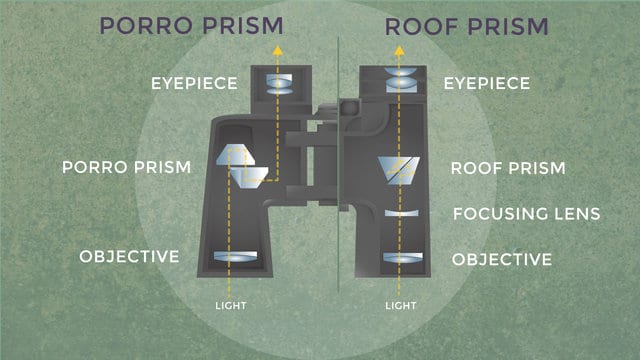 Porro vs roof prism binoculars