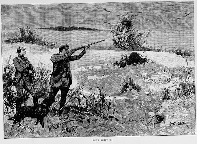 Old black and white image of hunting