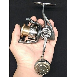 spinning reel on hand
