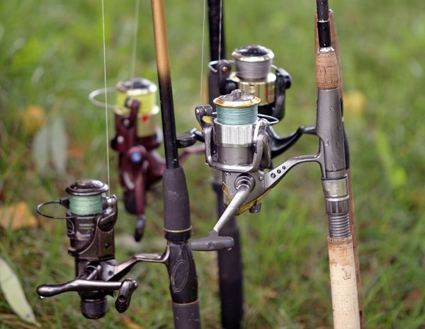 Spinning reels and rods