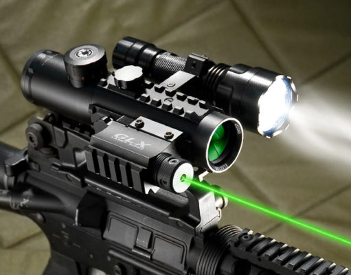 flashlight mounted on AR-15