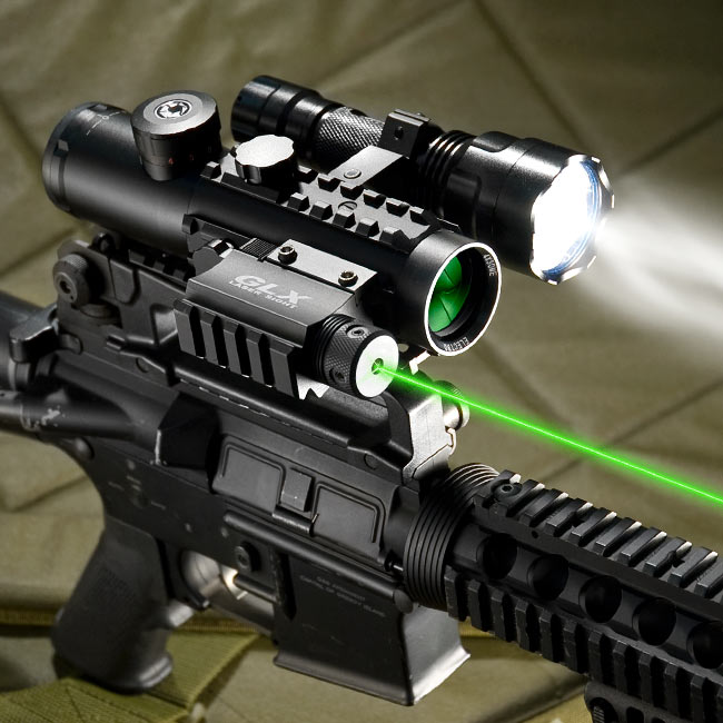 flashlight mounted on AR-15