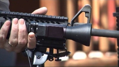 weapon light mounted on rifle