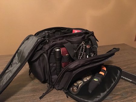DDT range bag filled with gear