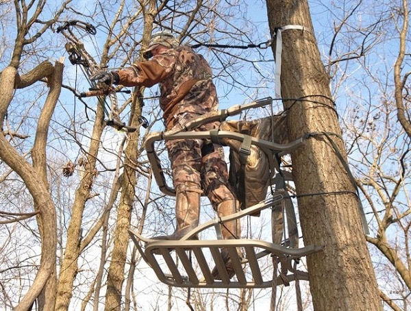 hunter on tree stand