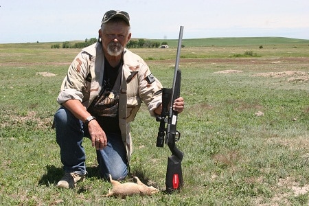 Author with a savage bolt action 17 hmr