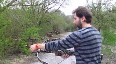 routine shooting a crossbow
