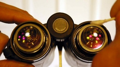 cleaning binoculars