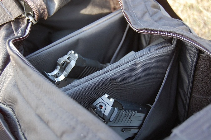 pistol range bag compartments