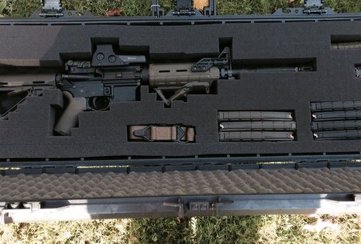 tactical rifle case with ar15 inside