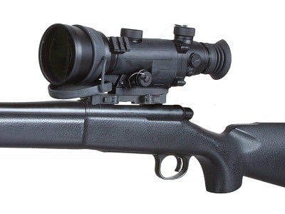 Night vision scope on gun