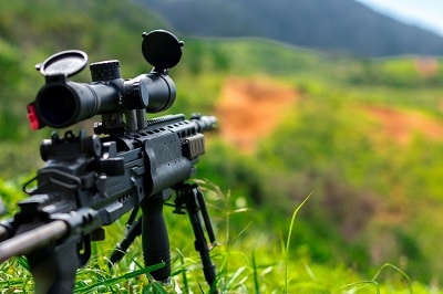 Rifle with long range scope