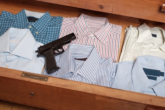 Gun hidden in drawer
