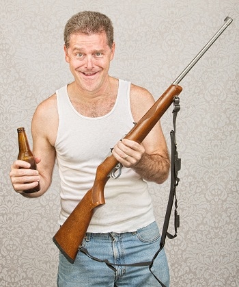 Man with Rifle and Beer