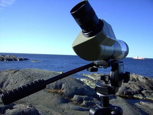 spotting scope on tripod