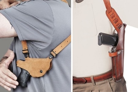Vertical and horizontal shoulder holster