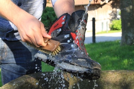 boot rinsed with water