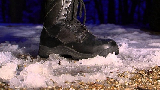 tactical boot on snow