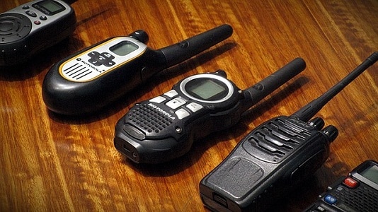 various walkie talkies lined up