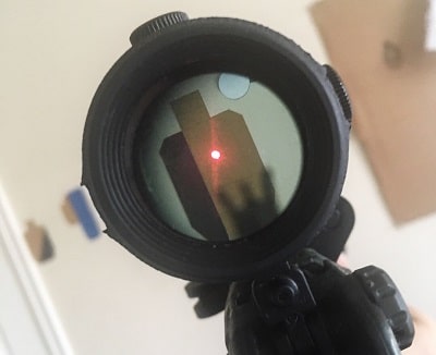red dot magnified view