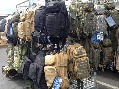 tactical backpacks in store