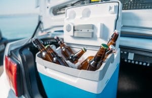 cooler with bottles