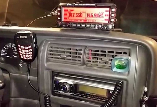 Mobile ham radio installed in car