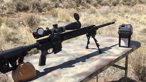 6.5 Grendel AR15 rifle on field