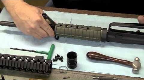 AR-15 upper disassembled on table