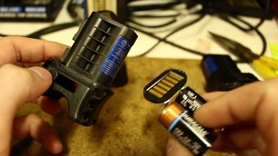 disassembled Taser Pulse battery pack