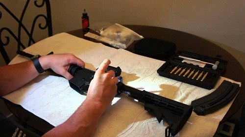 AR-15 assembled on table