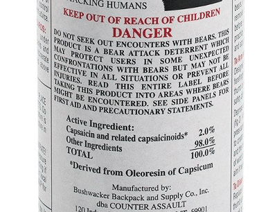 bear spray ingredients label