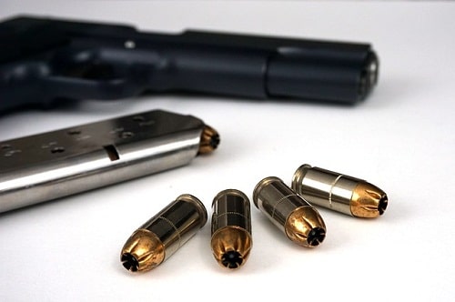 pistol magazine and bullets