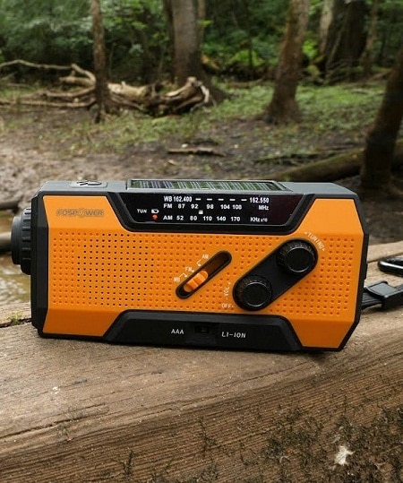 emergency radio in the forest
