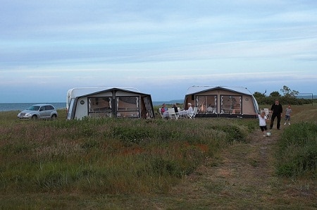 cabin tents on an open field