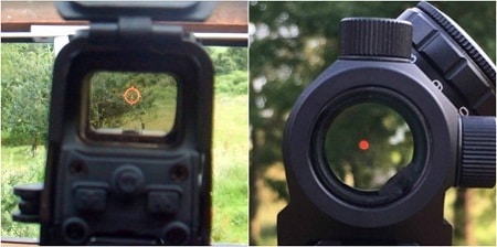 holosight vs red dot sight view