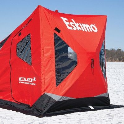 Flip style ice fishing tent
