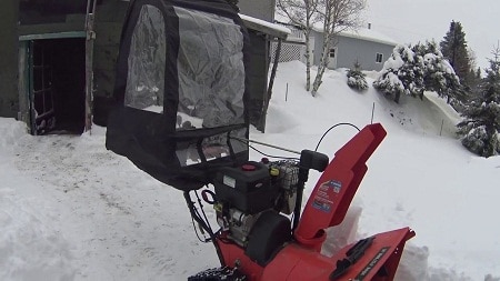 snowblower with wind shield