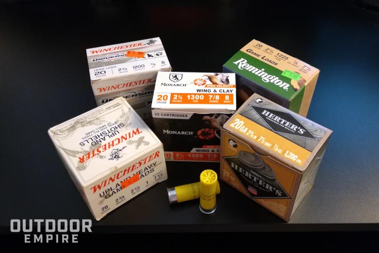 Multiple boxes of cheap 20 gauge shotgun shells