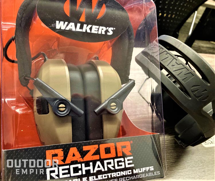 Walker's Razor Recharge hearing protection in packaging