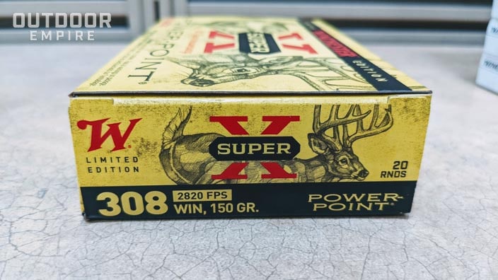 Box of winchester super x. 308 ammunition