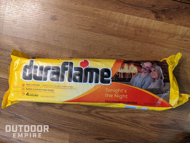 duraflame firelog yellow package