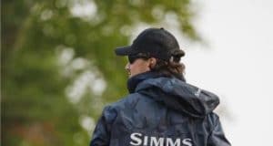 fisher back view wearing Ms Simms Challenger Jacket