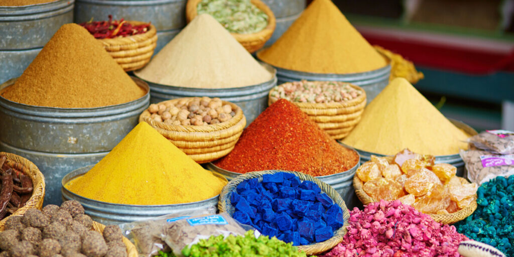 Various colorful spices on display