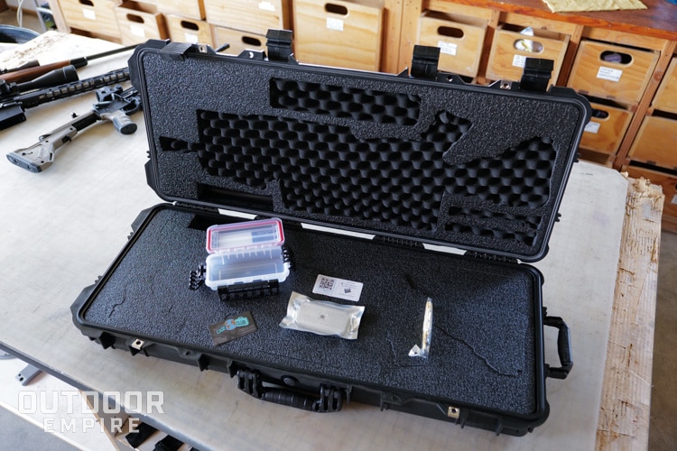 Case Club AR15 hard case open showing accessories
