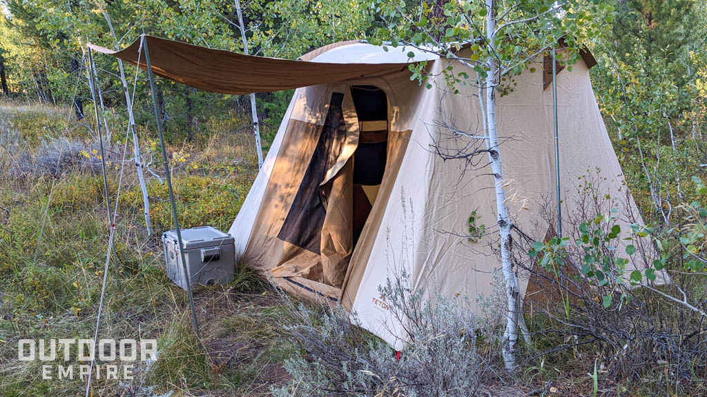 Teton mesa canvas tent side view